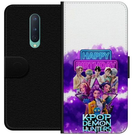 Yhteensopiva Lompakkokotelo OnePlus OnePlus 8 HuntrX Neon Beats -design KPop Demon Huntersin kanssa futuristisessa kaupunkiympäristössä, neonvalot,
