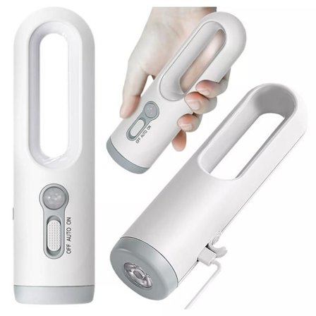 LED Natlampe med Bevægelsessensor Bærbar LED Skrivebordslampe med Lommelygte Hvid