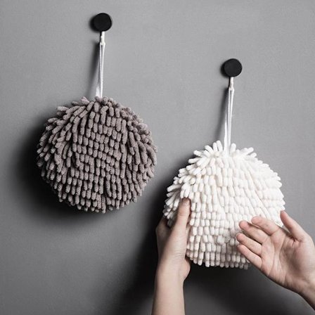 2-pack Chenille handdukar, hängande handbollstorkningshanddukar Abso