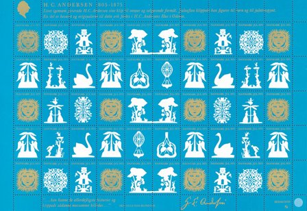 Danmark - Julemærkeark 1975 - Takket - Ufoldet