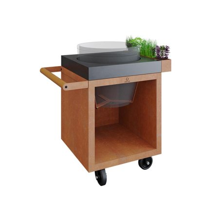 OFYR 4000246 Arbetsbord skärbräda i betong Cortenstål, Utemöbler