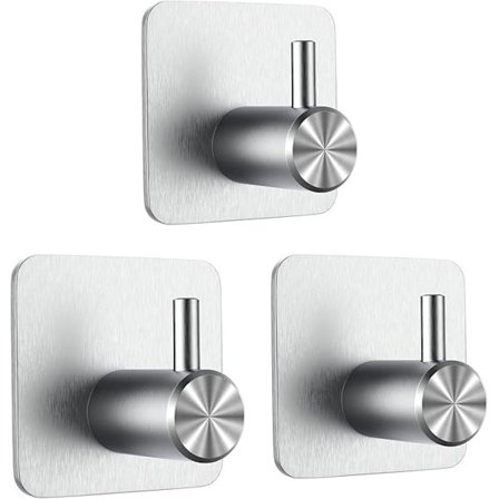 3-pack självhäftande krokar 3M, väggmonterade badrumskrokar, Sa