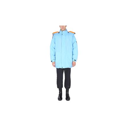 Msgm, Hooded Reversible Down Jacket Blauw, Heren, Maat:L