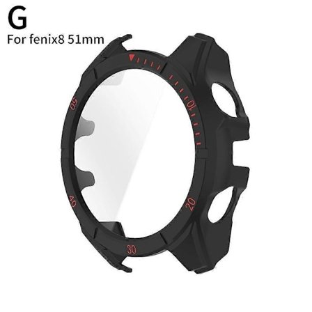 PC Skyddsfodral + Härdat Glas för Garmin Fenix 8 51mm 47mm-WELLNGS
