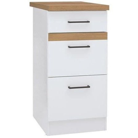 Junona Kitchen Low Furniture 40 cm - 3 lådor + bänkskiva - Brilliant White