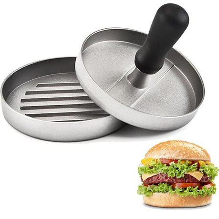 Meat Grill Press Mold, 4.6 Inch Round Hamburger Meat Press Mold Stainless Steel for Kitchen