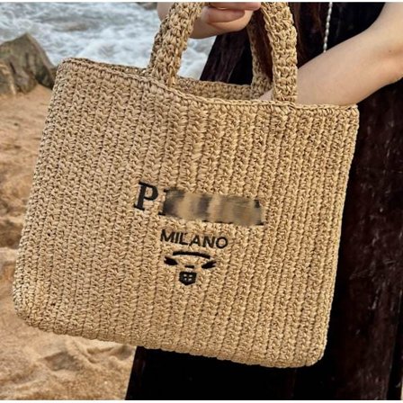 Internettkjendis gressvevd veske, håndveske strandveske hverdagsveske Farge 1 39*36cm