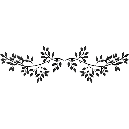 2 stk. Metall Treblader Veggdekor Vinstokk Oliven Gren Kunst Smijern Scroll Skulpturer Over Utendørs Dekor (Svart)