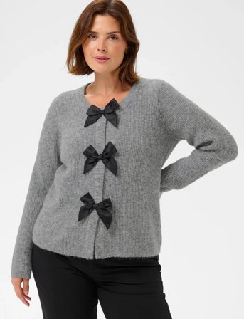 Kaffe Curve Kcmaia Knit Cardigan - Grey - S