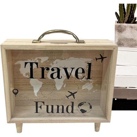 Träsparbössa | Sparlåda | Sparbössa | Sparbössa | Myntbehållare | Bank med transparent återanvändbar kassaskåp för par, vänner, partners, barn, familj