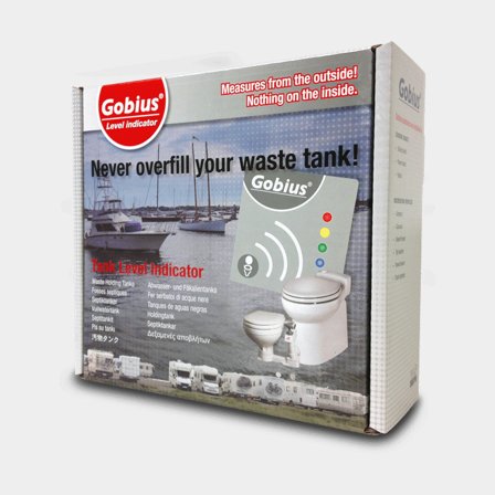 Indicatore di livello per serbatoi di scarico Gobius 4, 4 livelli a 1/4, 1/2, 3/4 e pieno