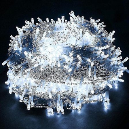 LED-slinga för utomhusbruk, 100 meter lång, 2000 lampor, ultra-starkt vitt ljus, vattentäta julbelysning, arkitektonisk konturbelysning.