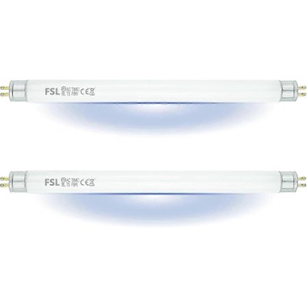 2025 FSL T5 F6W BL Erstatningspære for Fluefangerlampe, 22,6 cm UV-rør for 12W Myggdreper/Insektdreper (2 stk)