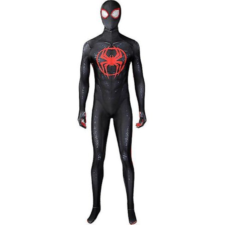 Kids Aldult Spider Man Miles Morales Cosplay Costume Party Jumpsuit Spider-man: Across The Spider-verse Fancy Dress -a