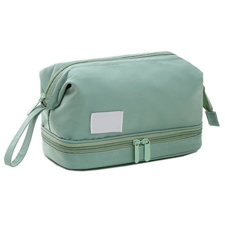 Meikkipussi lokeroilla Matkakosmetiikkalaukku Kannettava Vetoketju Vihreä