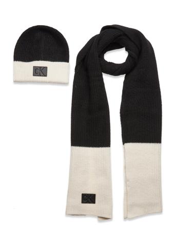 Gifting Beanie/Scarf Block Calvin Klein Black