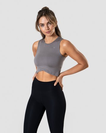 ICANIWILL - Nimble Cropped Tank Top Grey Wmn - Damer - Træningstøj fra ICIW