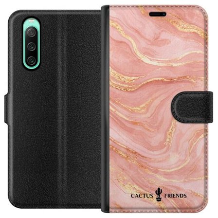 Yhteensopiva Lompakkokotelo Sony Sony Xperia 10 IV Cactus and Friends – RoseGoldFlow
