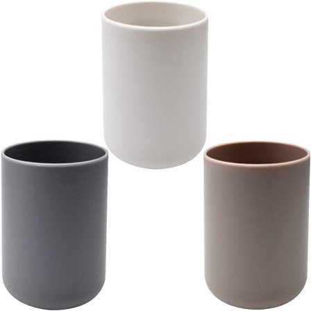 3-pack plasttandborstmuggar, munsköljsmugg, resemunsköljsmugg, Crday-present