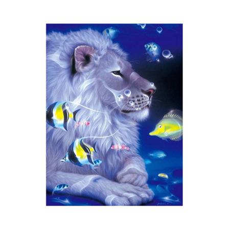 Rhinestone Broderi Lejon Handgjord Diamond Painting 5d