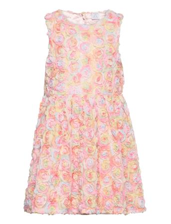 Dress Sleeveless 3D Rose Fabri Dresses & Skirts Dresses Partydresses Rosa Lindex*Betinget Tilbud
