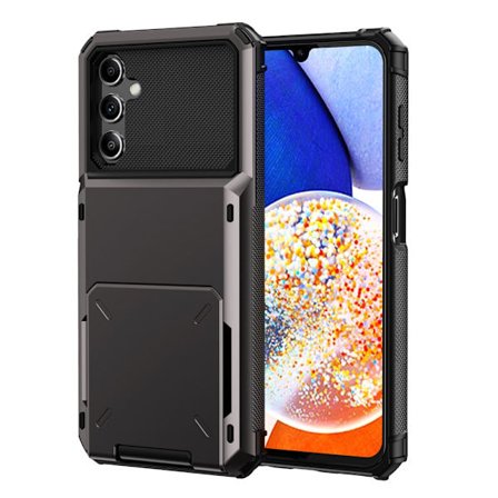 SKALO Samsung A34 5G Armor Suojakuori korttikotelo - Musta