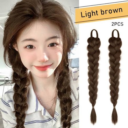 Syntetisk Long Twist Braid Hästsvansförlängningar med gummiband 18 tums boxning flätade hårförlängningar för kvinnor Daglig användning