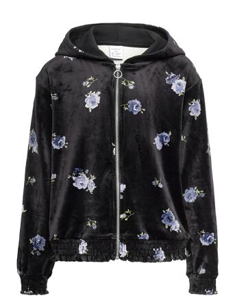 Sweater Hoodie Vivian Velour Black Lindex