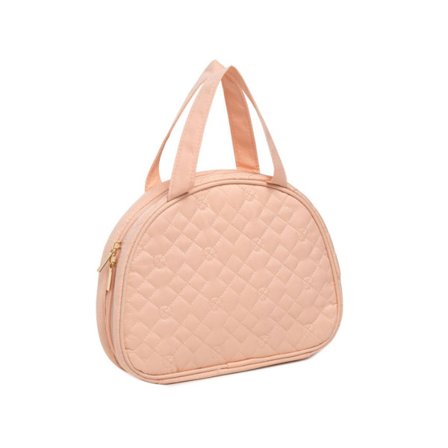 Matkakorurasia, samettinen korukansio vetoketjullisella pussilla Pink