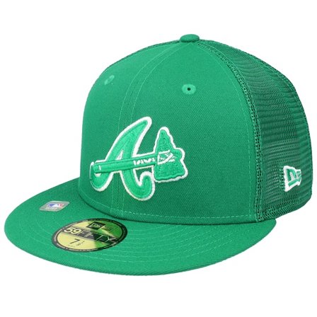 New Era - MLB Green fitted Czapka Z Daszkiem - Atlanta Braves MLB St Pats 59FIFTY Green Mesh Fitted @ Hatstore