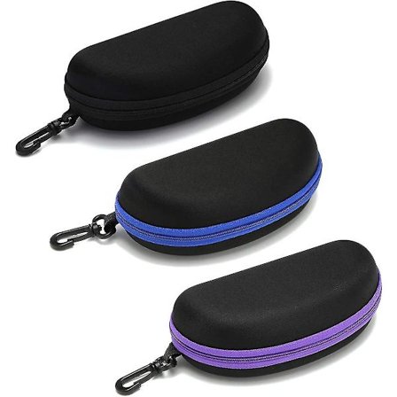 Solbrilleglass, (3-pakning) Bærbar reiseveske med glidelås for brilleramme, brilleveske, gave