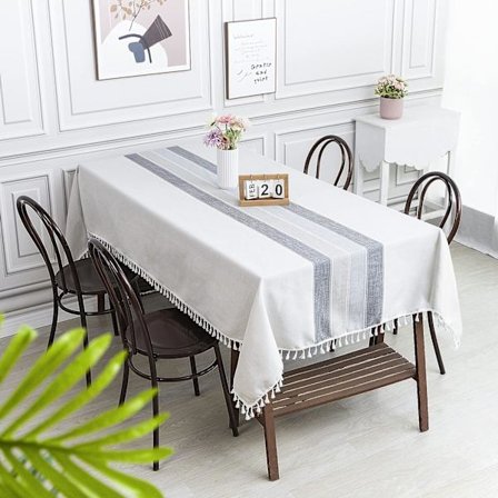 Pöytäliina neliö 140x140 puuvilla pellava harmaa tyylikäs pöytäliina neliö tupsu pöytäliina kotiin ruokasaliin keittiön pöydän koristeluun