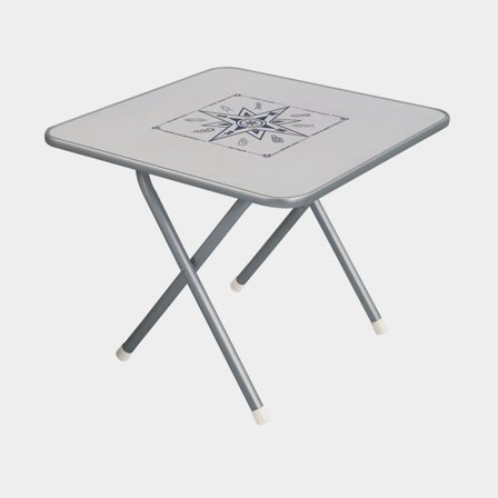 Bateau table - Table pliante en panneau de fibres de bois 1852-Marine, carrée, 88 x 60 cm