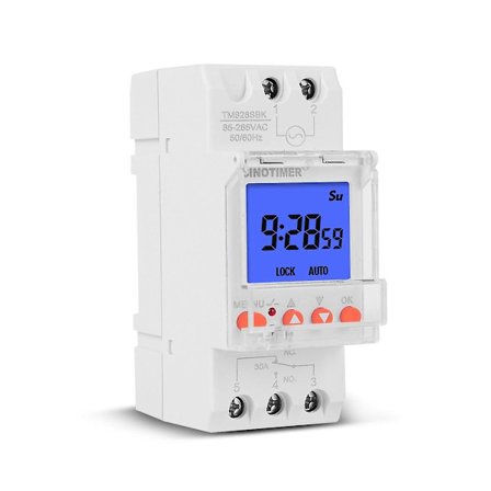 Tm928sbkl Anden Kontrolskærm Display Udskiftelig Batteri Skinne Timer Switch Baggrundsbelysning-85-265V 30