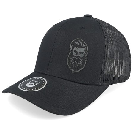 Bearded Man - Zwart trucker Cap - Tough Beard Retro Black Trucker @ Hatstore