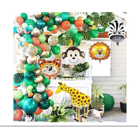 Jungle Vilde Dyr Ballon Garland Arch Kit, Jungle Dyr Tema Fest Balloner Til Fødselsdagsfest Dekoration 151 Pcs