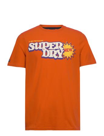 Cooper 70'S Retro Logo T Shirt T-shirts Short-sleeved Oransje Superdry*Betinget Tilbud