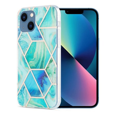 Marmormotiv iPhone 13 skal - Grön