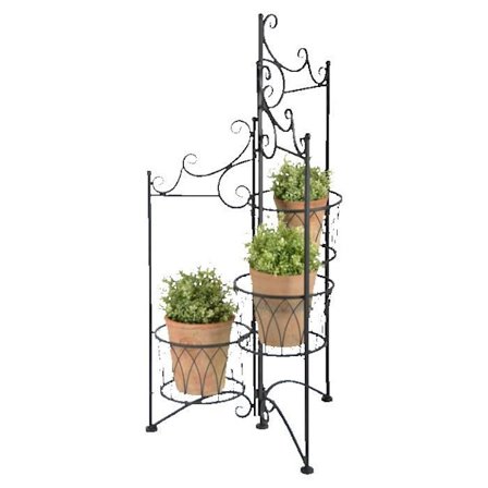 Fällbar krukställning 3 krukor 3 höjder - L 48,9 x P 43,5 x H 97,8 cm - Järn