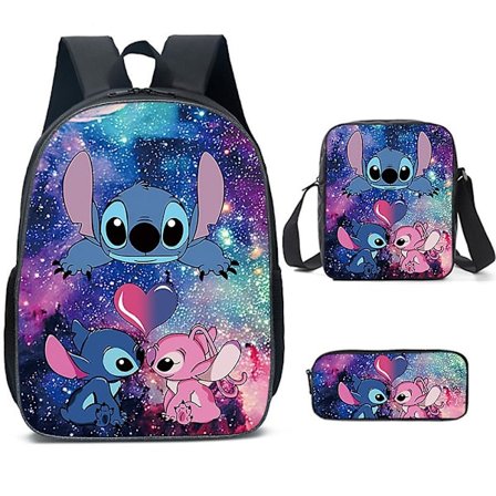 Lilo & Stitch Barnryggsäck Crossbody Lunchväska Student Case