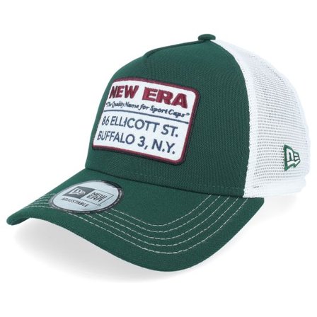 New Era - Grön trucker Keps - Ne Vintage Dark Green/White A-Frame Trucker @ Hatstore