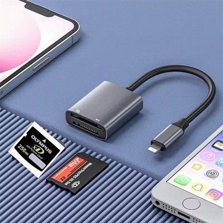 NÖRDIC Lightning-kortinlukija, 2 korttipaikkaa, MS, xD UHS-I