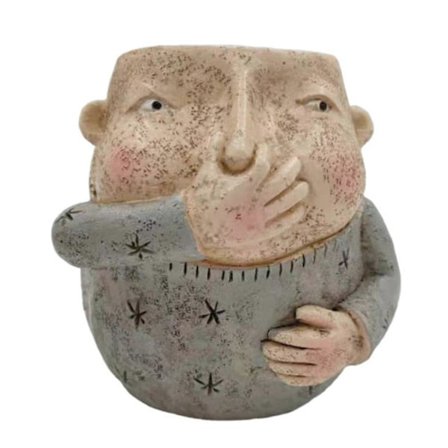 Søt Gutt Klype Nese Blomsterpotte Sukkulent Figurer Plantekasse Dekor Stor Kapasitet Multifunksjonell Flo