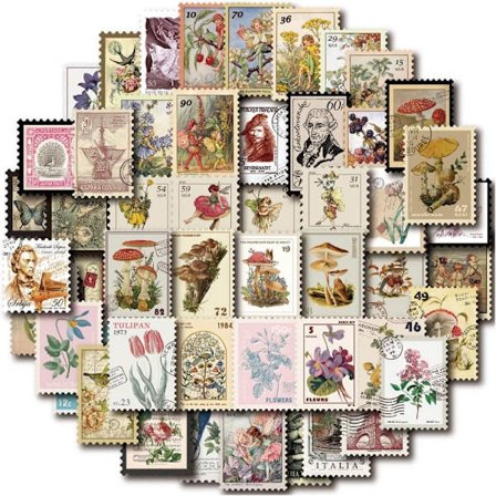 200 stk Stickers Stamp Stickers Vintage Stickers