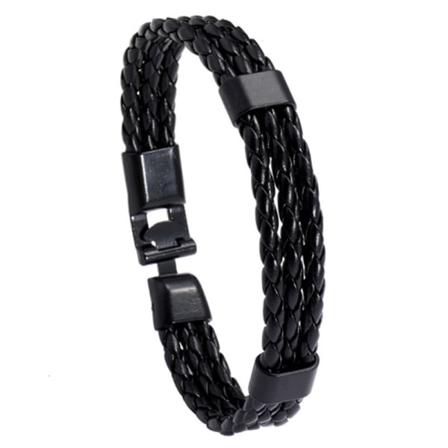 Hyra och bekvämt armband Vintage Läder Skiktat Legering Flätad Läderarmband