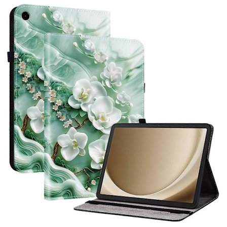 Leather Case for Samsung Galaxy Tab A9+ with Pattern Printing, Stand and Card Slots