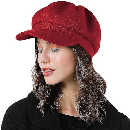 Damernas Newsboy Cap, Peaked Cap, Vintermössa, Beret, Vintermössa, Newsboy, Höst