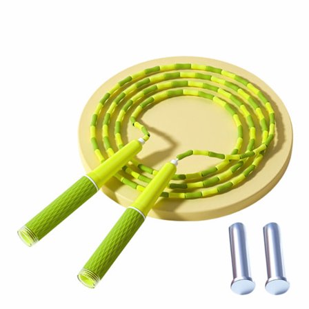 Justerbart hopprep med vikter för familjen, segmenterad bambu, trasselfritt, silikongrepp - Barn & vuxna, lättviktigt hem G