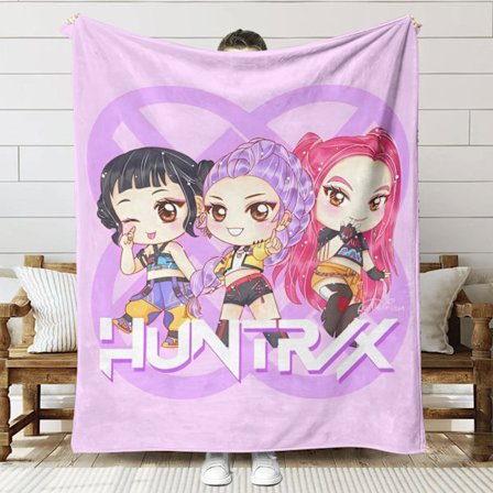 Huntrix K-Pop Painettu Peitto | Flaneellipeitto Sohvalle & Sänkyyn (Anime-teema)]SNT049]70+100cm SNT049 SNT049-FF-