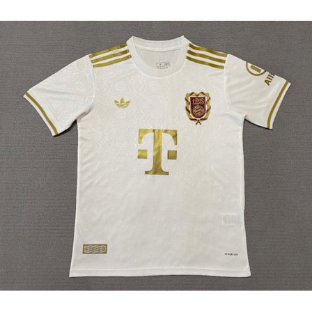 25-26 FC Bayern München 125-årsjubileumsutgave Hvit Uniform Fotball T-skjorte S-2XL